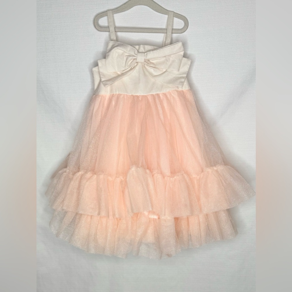 Pink Rachel Zoe Girls Layered Tulle Princess Dress With Front Bow Size 5T